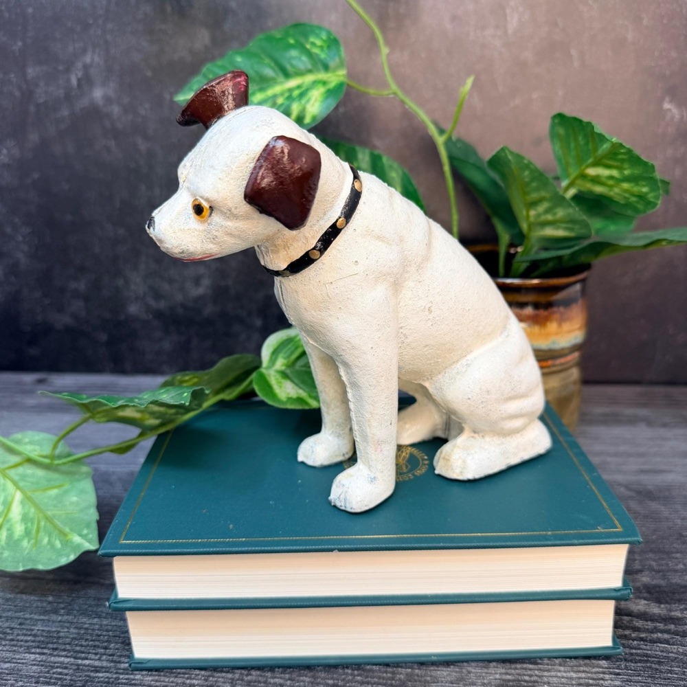 Cast Iron‎ Nipper Style Dog Bank Rustic Primitive Farmhouse Dog Figurine Terrier